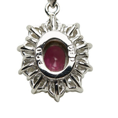Pt900 プラチナ Pt850 プラチナ ルビー0.53ct ダイヤ0.50ct ネックレス レディース 【中古】