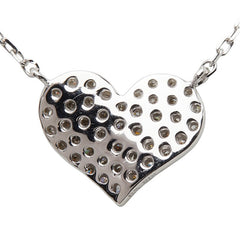 K18WG ホワイトゴールド ダイヤ0.22ct ハートモチーフ ネックレス レディース 【中古】
