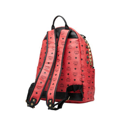 エム シー エム ヴィセトス ロゴグラム スタッズ リュック デイパック MMK4AVE51 レッド レザー レディース MCM 【中古】