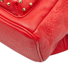 エム シー エム スタッズ リュック バックパック レッド レザー ビジュー レディース MCM 【中古】