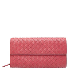 ボッテガヴェネタ イントレチャート 長財布 ピンク レザー レディース BOTTEGAVENETA 【中古】