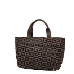 ジバンシー ロゴ トートバッグ ハンドバッグ ブラウン ブラック キャンバス レディース Givenchy 【中古】