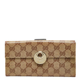 グッチ GGクリスタル 長財布 231835 ベージュ ブラウン PVC レザー レディース GUCCI 【中古】