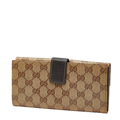 グッチ GGクリスタル 長財布 231835 ベージュ ブラウン PVC レザー レディース GUCCI 【中古】