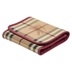 バーバリー ノバチェック シャドーホース 三つ折り財布 ベージュ ピンク PVC レザー レディース BURBERRY 【中古】