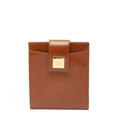 セリーヌ 二つ折り財布 ブラウン レザー レディース CELINE 【中古】