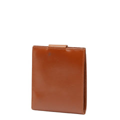 セリーヌ 二つ折り財布 ブラウン レザー レディース CELINE 【中古】