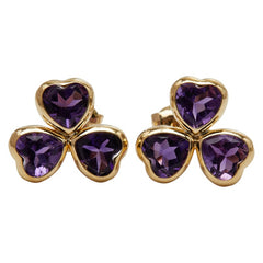 K18YG イエローゴールド アメジスト ピアス レディース 【中古】