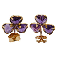 K18YG イエローゴールド アメジスト ピアス レディース 【中古】