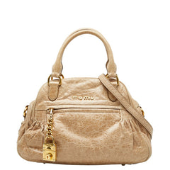 ミュウミュウ ハンドバッグ ショルダーバッグ 2WAY ブラウン レザー レディース MIUMIU 【中古】