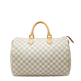 ルイ ヴィトン ダミエ アズール スピーディ35 ハンドバッグ ボストンバッグ N41535 ホワイト PVC レザー レディース LOUIS VUITTON 【中古】