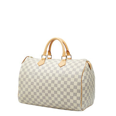 ルイ ヴィトン ダミエ アズール スピーディ35 ハンドバッグ ボストンバッグ N41535 ホワイト PVC レザー レディース LOUIS VUITTON 【中古】