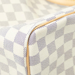 ルイ ヴィトン ダミエ アズール スピーディ35 ハンドバッグ ボストンバッグ N41535 ホワイト PVC レザー レディース LOUIS VUITTON 【中古】