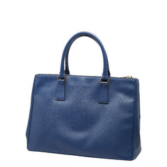 プラダ 三角ロゴプレート ガレリア ハンドバッグ ショルダーバッグ 2WAY ブルー サフィアーノレザー レディース PRADA 【中古】