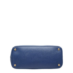 プラダ 三角ロゴプレート ガレリア ハンドバッグ ショルダーバッグ 2WAY ブルー サフィアーノレザー レディース PRADA 【中古】