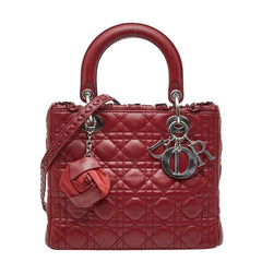 ディオール カナージュ レディディオール ハンドバッグ ショルダーバッグ 2WAY ワインレッド ラムスキン レディース Dior 【中古】