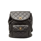 シャネル ココマーク マトラッセ チェーン リュック ブラック ゴールド金具 ラムスキン レディース CHANEL 【中古】