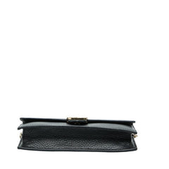 グッチ インターロッキングG ショルダーバッグ チェーンウォレット 510314 ブラック レザー レディース GUCCI 【中古】