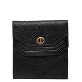 ディオール 三つ折り財布 ブラック レザー レディース Dior 【中古】