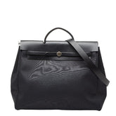 エルメス エールバッグMM ハンドバッグ ショルダーバッグ 2WAY ブラック トワルオフィシエ レザー レディース HERMES 【中古】
