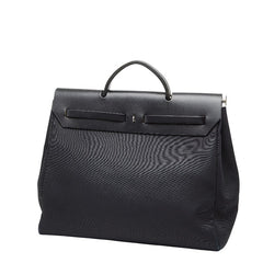 エルメス エールバッグMM ハンドバッグ ショルダーバッグ 2WAY ブラック トワルオフィシエ レザー レディース HERMES 【中古】