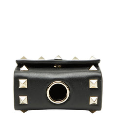 ヴァレンティノ ロックスタッズ ポーチ マナーポーチ 小物入れ ブラック レザー レディース VALENTINO 【中古】