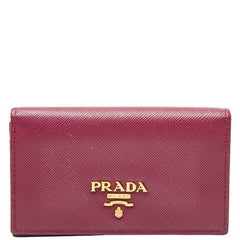 プラダ コインケース パスケース パープル サフィアーノレザー レディース PRADA 【中古】