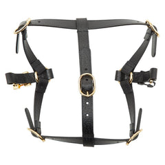 グッチ インターロッキングG ペット用 犬用 ハーネス サイズM 692963 ブラック レザー レディース GUCCI 【中古】