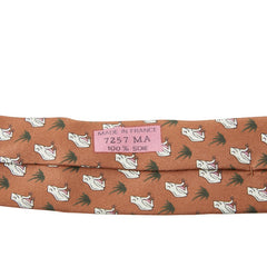 エルメス 総柄 ネクタイ ブラウン マルチカラー シルク メンズ HERMES 【中古】