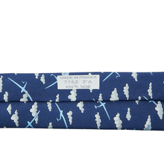 エルメス 総柄 ネクタイ ブルー マルチカラー シルク メンズ HERMES 【中古】