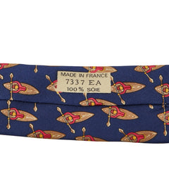エルメス 総柄 ネクタイ ネイビー マルチカラー シルク メンズ HERMES 【中古】
