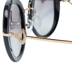 ブルガリ ラインストーン サングラス ブラック プラスチック レディース BVLGARI 【中古】