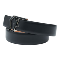 サルヴァトーレフェラガモ ロゴ ベルト サイズ110 ブラック レザー メンズ Salvatore Ferragamo 【中古】