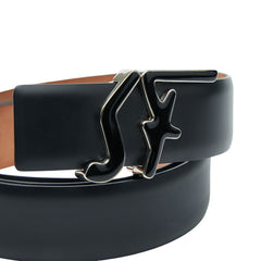 サルヴァトーレフェラガモ ロゴ ベルト サイズ110 ブラック レザー メンズ Salvatore Ferragamo 【中古】