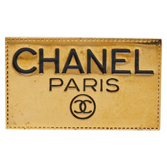 シャネル ロゴプレート ブローチ ゴールド メッキ レディース CHANEL 【中古】