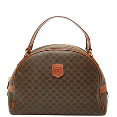 セリーヌ マカダム ハンドバッグ ブラウン PVC レザー レディース CELINE 【中古】
