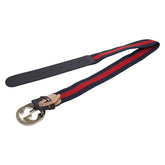 グッチ ベルト サイズ:75/30 411924 ネイビー レッド キャンバス レザー レディース GUCCI 中古