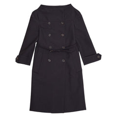 プラダ チェック コート ノーカラー サイズ:40 ブラック マルチカラー ウール レディース PRADA 【中古】