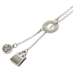 ディオール ロゴ ラリアット ロングネックレス シルバー メタル レディース Dior 【中古】