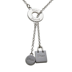 ディオール ロゴ ラリアット ロングネックレス シルバー メタル レディース Dior 【中古】