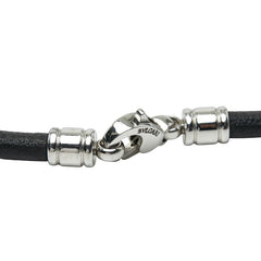 ブルガリ チョーカー ブラック シルバー レザー メタル レディース BVLGARI 【中古】