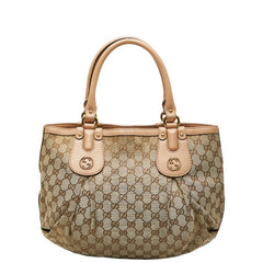 グッチ GGキャンバス ハンドバッグ 269953 ベージュ ピンク キャンバス レザー レディース GUCCI 【中古】