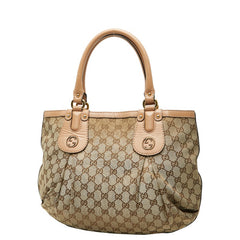 グッチ GGキャンバス ハンドバッグ 269953 ベージュ ピンク キャンバス レザー レディース GUCCI 【中古】