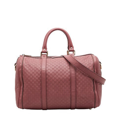 グッチ マイクログッチシマ ミニボストンバッグ ショルダーバッグ 2WAY 247205 ピンク レザー レディース GUCCI 【中古】