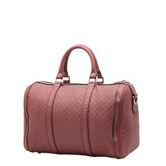 グッチ マイクログッチシマ ミニボストンバッグ ショルダーバッグ 2WAY 247205 ピンク レザー レディース GUCCI 【中古】