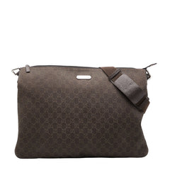 グッチ GGキャンバス 斜め掛け ショルダーバッグ 190628 ブラウン キャンバス レザー メンズ GUCCI 【中古】