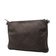 グッチ GGキャンバス 斜め掛け ショルダーバッグ 190628 ブラウン キャンバス レザー メンズ GUCCI 【中古】