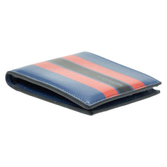コーチ ストライプ 札入れ 二つ折り財布 ネイビー マルチカラー レザー メンズ COACH 【中古】
