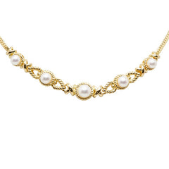 ミキモト K18YG イエローゴールド アコヤパール6.8mm アコヤパール5.4~5.9mm ネックレス レディース MIKIMOTO 【中古】