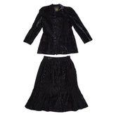 フェンディ セットアップ ジャケット スカート サイズ44 ブラック ベロア レディース FENDI 【中古】